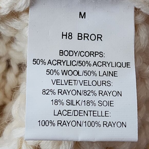 Manoush Ivory Wool Blend Turtleneck Lace Hem Sweater Dress - Picture 7 of 8